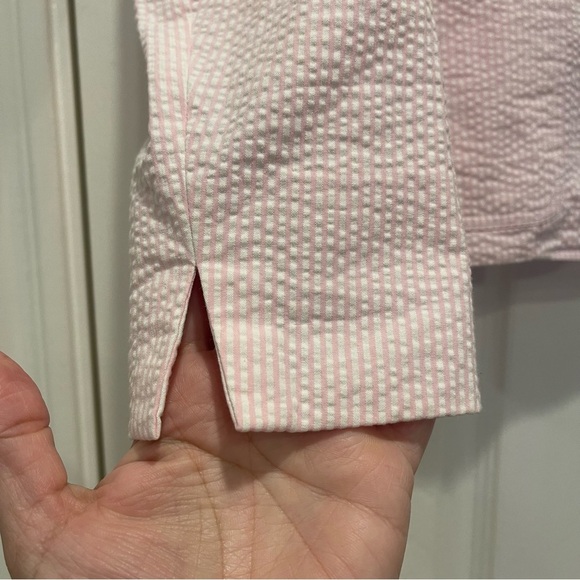 Vtg Lauren Ralph Lauren Blazer Women’s Small Petite Pink Seersucker Stretch - Picture 4 of 8